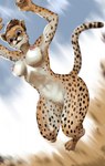 anthro breasts female fur genitals markings nipples nude pussy solo spots spotted_body spotted_fur where_is_your_god_now ydart cheetah felid feline mammal hi_res