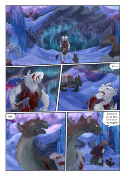 anthro aurora_(phenomenon) axe biped blood blood_from_mouth blood_in_mouth bodily_fluids broken_horn brown_body brown_fur brown_tail clothed clothing dialogue dialogue_box eye_wound female feral fur green_body green_fur group horn male night outside quadruped snow snowing speech_bubble tail text white_body white_fur white_tail wounded bjekkergauken mythology herja_(bjekkergauken) hillevi shirin_(bjekkergauken) the_weapon_thief unni_(bjekkergauken) arctic_fox bear brown_bear canid canine dragon fox furred_dragon furred_scalie gulonine mammal marten mustelid musteline mythological_creature mythological_scalie pine_marten scalie suid suine sus_(pig) true_fox ursine wild_boar 2025 colored comic english_text hi_res