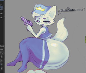 anthro big_butt blue_clothing blue_footwear blue_hat blue_headwear blue_socks bottom_heavy butt cheek_tuft clothing facial_tuft femboy fluffy fluffy_tail footwear fur gun hat headgear headwear holding_object holding_weapon huge_butt huge_hips huge_thighs legwear looking_at_viewer male pattern_clothing pattern_footwear pattern_legwear pattern_socks police police_uniform ranged_weapon screencap smile smiling_at_viewer socks solo striped_clothing striped_footwear striped_socks stripes tail text thick_thighs tuft uniform weapon white_body white_fur wide_hips userpagani boy_kisser_(meme) officer_boykisser_(junoandmaxx) silly_cat_(mauzymice) domestic_cat felid feline felis mammal 2025 colored digital_drawing_(artwork) digital_media_(artwork) english_text meme shaded sketch