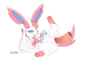 4_toes anus black_nose blue_inner_ear blue_sclera blush bow_ribbon disembodied_penis duo eyelashes fangs feet female female_focus female_penetrated feral feral_penetrated fur fur_tuft genitals glans happy head_tuft humanoid_genitalia humanoid_penis humanoid_vulva iris looking_at_genitalia looking_at_penis looking_down lying male male/female male_on_feral male_penetrating male_penetrating_female male_penetrating_feral monotone_tail multicolored_body multicolored_fur multicolored_ribbon multicolored_vulva narrowed_eyes no_pupils on_back open_mouth open_smile pawpads paws penetration penile penile_penetration penis penis_in_vagina pink_anus pink_body pink_ears pink_fur pink_glans pink_pawpads pink_tail pink_tongue pink_vulva seductive sex shallow_penetration side_view simple_background smile solo_focus tail tan_penis teeth toes tongue tuft two_tone_vulva vaginal vaginal_penetration vulva white_background white_body white_eyes white_fur kusan_nei nintendo pokemon canid canine eeveelution generation_6_pokemon mammal pokemon_(species) sylveon 2023 colored digital_media_(artwork) full-length_portrait hi_res portrait shaded