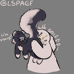 anal anthro big_tail butt_sniffing carrying_another dialogue discomfort duo fart fart_fetish fart_sniffing farting_in_mouth farting_on_face fluffy fluffy_tail grey_background holding_butt holding_up_other_character male multicolored_body onomatopoeia oral purple_body rimming sex simple_background smelly sniffing sound_effects tail text two_tone_body white_body lspagf big_fat_stinky_unwashed_sweaty_bunny_(lspagf) skunk_(lspagf) lagomorph leporid mammal mephitid rabbit skunk 1:1 absurd_res hi_res
