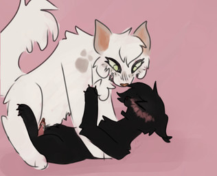 adult_on_young age_difference black_body black_fur dominant dominant_female duo female female_on_top feral fur male male/female mature_female on_top questionable_consent sex toony young young_feral young_male breezepawlt warriors_(book_series) breezepelt_(warriors) fan_character lambcurl_(jinglecide) domestic_cat felid feline felis mammal hi_res