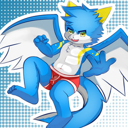anthro balls_outline biped bulge clothed clothing detailed_bulge genital_outline horn male navel pattern_background penis_outline shota simple_background topless wings young young_anthro young_male choki mythology dragon mythological_creature mythological_scalie scalie 1:1 2019 absurd_res hi_res