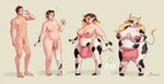 anthro balls base_one_layout basic_sequence big_breasts biped blonde_hair blue_eyes breast_growth breasts breasts_and_teats brown_hair cowification drinking female flaccid four_frame_image four_frame_sequence gender_transformation genitals growth hair hand_on_breast hooves horn human_to_anthro linear_sequence long_hair male milk mtf_transformation nipples nude one_row_layout open_mouth overweight overweight_female penis short_hair shrinking simple_background size_transformation smile solo species_transformation standing teats transformation transformation_sequence udders weight_gain wide_hips arzarin bovid bovine cattle human mammal 2019 hi_res sequence