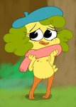 anthro beak bottomless clothed clothing female hat headgear headwear nipples non-mammal_nipples solo young young_anthro freeflyspecter harvey_beaks nickelodeon piri_piri avian bird absurd_res hi_res