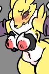 ahegao anthro black_sclera blue_eyes blush breast_grab breast_massage breast_squish breast_torture breasts digiphilia disembodied_hand duo female fur grabbing_both_breasts grey_background hand_on_another's_breast hand_on_breast interspecies looking_pleasured nipples nude shy simple_background solo_focus squish symmetrical_motion symmetry symmetry_(reflectional) white_body white_fur yellow_body yellow_fur badassbaal bandai_namco digimon canid canine digimon_(species) mammal renamon 2:3 2d_animation animated frame_by_frame hi_res short_playtime