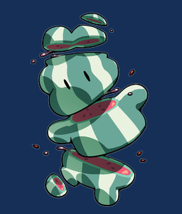 ambiguous_gender candy_gore dot_eyes food fruit fruit_gore gore green_body melon not_furry plant seed simple_eyes solo toony watermelon wounded discount-supervillain cartoon_network steven_universe watermelon_steven elemental_creature elemental_humanoid flora_fauna food_creature food_humanoid fruit_humanoid humanoid living_fruit living_watermelon plant_humanoid alpha_channel