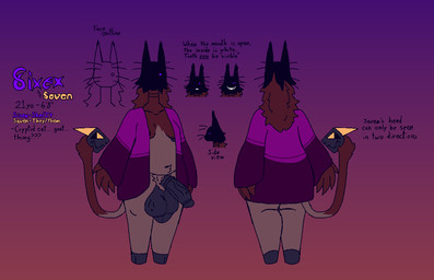 anthro ball_sag balls belly belly_tuft big_balls big_hands big_penis breasts claws clothing flared_penis front_view genitals gynomorph hair hooves horn intersex larger_gynomorph larger_intersex living_tail long_ears long_hair long_neck navel obscured_face overweight overweight_gynomorph overweight_intersex penis pubes purple_eyes rear_view ribs robe shadowed_face sharp_teeth size_difference small_breasts smile solo tail tail_head teeth text thick_thighs tuft unusual_anatomy unusual_tail vein veiny_balls veiny_penis whiskers felineflustered seven_(felineflustered) sixex_(felineflustered) bovid caprine cryptid domestic_cat felid feline felis goat hybrid mammal english_text model_sheet trans_(lore) trans_woman_(lore)