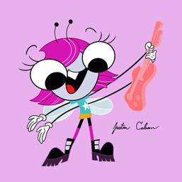 4_arms antennae_(anatomy) anthro big_eyes blue_clothing blue_shirt blue_topwear boots bottomwear clothing double-neck_guitar electric_guitar female footwear gloves grey_body grey_skin guitar hair handwear insect_wings multi_arm multi_limb musical_instrument orange_bottomwear orange_clothing orange_skirt pink_clothing pink_footwear pink_hair pink_socks plucked_string_instrument purple_boots purple_clothing purple_footwear red_guitar red_tongue shirt shoes skirt socks solo string_instrument t-shirt tongue topwear voice_actor_joke white_clothing white_gloves white_handwear wings justin_caban disney the_buzz_on_maggie maggie_pesky arthropod fly_(animal) insect