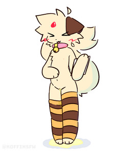 anthro bell bell_collar big_tail blush blush_marks bodily_fluids brown_clothing brown_ears brown_leg_warmers brown_legwear clipboard clothed clothing collar female floppy_ears folded_ears fur genital_fluids genitals horn leg_warmers leg_warmers_only legwear legwear_only light_yellow_fur nipples partially_clothed pattern_clothing pattern_leg_warmers pattern_legwear peeing pink_collar solo standing striped_clothing striped_leg_warmers striped_legwear stripes tail thigh_highs urine urine_on_leg urine_pool vaginal_fluids vulva wetting yellow_clothing yellow_leg_warmers yellow_legwear koffinz koffi_(koffinz) canid canine canis domestic_dog mammal 2025 digital_drawing_(artwork) digital_media_(artwork) hi_res