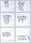 anthro anti-gravity black_and_white bottomwear bullet_belt car clothing comic descending duo flying_car flying_machine flying_vehicle fur humanoid kangaroo kitfox-crimson machine macropod male mammal marsupial mecha monochrome motion_lines mountain open_door pants ringo_(kitfox-crimson) robot robot_humanoid running shirt sketch sky smoke solo stolen_generation topwear transformation transformation_sequence vehicle volkswagen_beetle