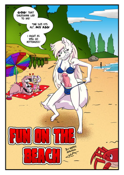 anthro beach beach_blanket big_breasts big_penis bikini bikini_bottom bikini_top border bow_ribbon bowl breasts clothed clothing container dialogue dress erection eyewear female floating_heart fur genitals glasses group gynomorph hair heart_symbol huge_penis intersex long_hair long_tongue maid_headdress maid_uniform parasol penis pet_bowl pink_body pink_clothing pink_dress pink_fur pink_tongue plant reveal rock sea shrub skimpy skimpy_bikini slightly_chubby solo_focus speech_bubble swimwear text tongue tree trio two-piece_swimsuit uniform water wearing_glasses white_body white_border white_fur wool_(fur) wool_hair harry_amorós harriet_(harry_amoros) sarafe sarafe_(character) wolfo_(harriet_amoros) bovid canid canine canis caprine mammal monster_tail sheep wolf 2021 absurd_res comic cover cover_art cover_page english_text hi_res