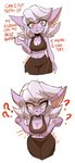 2020 absurd_res asekeu big_breasts blush breasts clothing dialogue english_text female hi_res humanoid humor league_of_legends not_furry question_mark riot_games solo text tristana_(lol) yordle