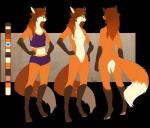 anthro border breasts clothed clothing female fur genitals hair nipples nude off/on pussy skinny solo standing transparent_border fjorge canid canine fox mammal alpha_channel flat_colors hi_res model_sheet