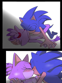 blush bodily_fluids breasts duo eyes_closed featureless_breasts female female_on_bottom hair hand_holding hand_on_head hero interlocked_fingers kissing male male/female male_on_top nude on_bottom on_top ponytail princess romantic romantic_couple royalty sweat tail yeoon sega sonic_the_hedgehog_(series) blaze_the_cat sonic_the_hedgehog domestic_cat eulipotyphlan felid feline felis hedgehog mammal 3:4 comic hi_res