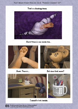 anthro blood bodily_fluids bone detailed_background distressed ear_piercing futon horror_(theme) male pencil_(object) piercing pillow plushie profanity seam_ripper solo suspense text obrien_(artist) tobias_(obrien) animate_inanimate living_plushie mammal mouse murid murine rodent absurd_res comic english_text hi_res