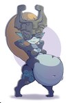 after_vore belly big_belly breasts duo female hair headgear nipples orange_hair overweight simple_background vore white_background malachi21148 nintendo the_legend_of_zelda twilight_princess midna humanoid imp twili 2019 hi_res