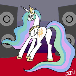 butt crown cutie_mark detailed_background feathered_wings feathers female feral fur hair headgear horn looking_back multicolored_hair princess quadruped rear_view royalty shaking_butt solo speaker tail toony white_body white_feathers white_fur wings john_joseco friendship_is_magic hasbro my_little_pony mythology princess_celestia_(mlp) equid equine mammal mythological_creature mythological_equine winged_unicorn 1:1 2011 animated low_res