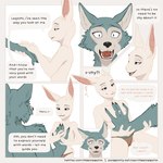 1:1 absurd_res anthro areola beastars big_ears big_hands blue_body blue_fur blush breast_grab breast_squish breasts canid canine canis canon_couple cheek_tuft chest_grab claws clothed clothing comic dialogue digital_media_(artwork) duo english_text eye_contact facial_tuft female fluffy fluffy_tail fur hand_holding hand_on_breast haru_(beastars) hi_res holding_arm lagomorph larger_male legoshi_(beastars) leporid looking_at_another male male/female mammal multicolored_body nipples nude open_mouth panties rabbit rhaelrhaelrasputin romantic shocked short_tail simple_background sitting size_difference slim small_breasts small_waist smaller_female smile speech_bubble squish tail teeth text tongue topless tuft two_tone_body underwear url white_body white_fur wolf