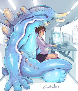 abdominal_bulge anthro anthro_penetrating anthro_penetrating_female anthro_penetrating_human biped blush bottomwear breasts clothed clothed_female clothed_human clothing duo eyewear feet female female_on_anthro female_penetrated fingers fully_clothed fully_clothed_female fully_clothed_human glasses hair human_on_anthro human_penetrated inside interspecies male male/female male_penetrating male_penetrating_female male_penetrating_human nude nude_anthro nude_male penetration sex sitting tail toes topwear lluisabadias gastropod human mammal mollusk slug 2026 absurd_res digital_drawing_(artwork) digital_media_(artwork) hi_res