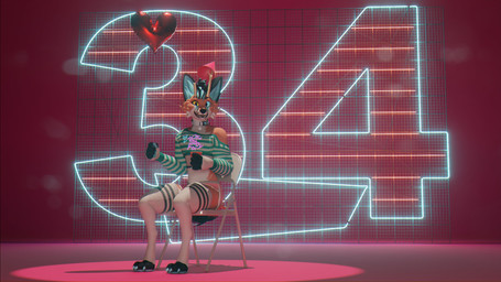 anthro balloon birthday clothed clothing femboy folding_chair hat headgear headwear horn inflatable male party_hat sitting solo solo_cup wings sanythefox sany_van_fox lagomorph mammal wolpertinger 16:9 3d_(artwork) 4k absurd_res digital_media_(artwork) hi_res widescreen