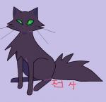 black_body black_fur eyebrows feral fur looking_at_viewer simple_background simple_eyebrows sitting solo uneven_eyes whiskers warriorcunt warriors_(book_series) hollyleaf_(warriors) domestic_cat felid feline felis mammal cel_shading digital_drawing_(artwork) digital_media_(artwork) shaded