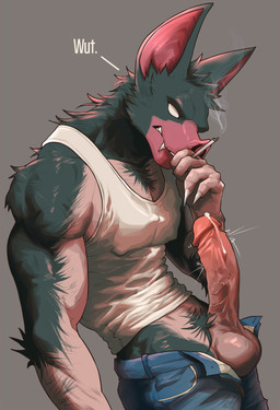 5_fingers claws clothing fingers for_a_head genitals humanoid_genitalia humanoid_hands humanoid_penis male penis pink_snout shirt solo tank_top topwear white_clothing white_eyes white_shirt white_tank_top white_topwear ggan_ggandi dispatch sonar_(dispatch) animal_head animal_humanoid bat bat_humanoid humanoid mammal mammal_humanoid 2026 absurd_res hi_res