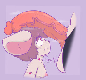anthro anthro_on_anthro arm_tuft balls big_penis black_body black_nose bodily_fluids breasts brown_hair chest_tuft crotch_tuft duo eye_through_hair female fur genitals grey_body grey_fur gulp_(sound_effect) hair huge_penis looking_at_genitalia looking_at_penis male male/female nervous nipples penis penis_on_head pink_inner_ear purple_background red_eyes red_penis simple_background swallowing sweat translucent translucent_hair tuft vein veiny_penis white_balls white_body white_fur defunctumbra maeve_(dense_ink) umbra_(defunctumbra) mammal mouse murid murine rodent 2024