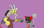 anthro blood bodily_fluids candy chocolate chocolate_milk dessert duo flavored_milk food glass horn male milk simple_background stop_sign cyberagent369 friendship_is_magic hasbro madness_combat madness_combat_(series) my_little_pony discord_(mlp) tricky_the_clown chimera draconequus humanoid 2012 crossover