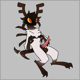 2_toes 3_fingers animal_genitalia animal_penis ankle_tuft anthro antlers arm_tuft ball_tuft balls big_pupils bodily_fluids border brown_body brown_fur cervine_genitalia cervine_penis cheek_tuft claws digitigrade dilated_pupils dripping elbow_tuft facial_tuft feet finger_claws fingers fingers_together fur genital_fluids genitals grey_border horn leg_tuft male nude penis pink_penis point_coloration precum precum_drip pupils reclining red_pupils semi-anthro sheath short_tail solo tail tail_motion tailwag tapering_penis toe_claws toes tuft white_body white_fur yellow_sclera envoyager rain_world videocult scavenger_(rain_world) 1:1 digital_media_(artwork)