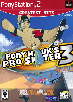 cutie_mark feral game_cover group male plant railing shadow skateboard skateboarding sky text traffic_cone tree vehicle miramore friendship_is_magic hasbro my_little_pony tony_hawk's_pro_skater babs_seed_(mlp) pinkie_pie_(mlp) rainbow_dash_(mlp) scootaloo_(mlp) soarin_(mlp) starswirl_the_bearded_(mlp) tony_hawk tree_hugger_(mlp) wonderbolts_(mlp) earth_pony equid equine horse mammal pony 2025 english_text hi_res meme