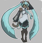 anthro barefoot blue_hair clothed clothing feet female fur hair looking_at_viewer simple_background smile solo beheleaf minna_(beheleaf) domestic_cat felid feline felis mammal digital_media_(artwork)