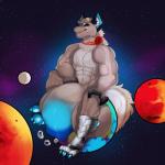 anthro balls balls_on_planet biceps big_balls big_penis biped blue_penis bodily_fluids cum earth galaxy genital_fluids genital_piercing genitals huge_balls huge_penis hyper hyper_balls hyper_genitalia hyper_penis macro male muscular muscular_anthro muscular_male pawpads pecs penis penis_piercing piercing planet planet_dwarfing prosthetic sitting sitting_on_planet smile smirk solo space tail terra_macro ectogoat hybrid ed_(disambiguation) 1:1 digital_media_(artwork) hi_res