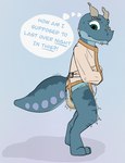 anthro bdsm bondage bound diaper feces male pooping restraints soiled_diaper soiling soiling_diaper solo speech_bubble straitjacket tail thick_tail unclean_diaper used_diaper veo kobold scalie hi_res