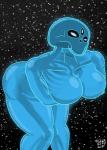 3_eyes big_breasts blue_body bone breasts butt female looking_at_viewer multi_eye not_furry nude skull skull_head solo thick_thighs translucent translucent_body pizzaozzy_(artist) metroid metroid_prime nintendo dark_samus alien alien_humanoid goo_creature goo_humanoid humanoid metroid_(species) 2019 absurd_res hi_res