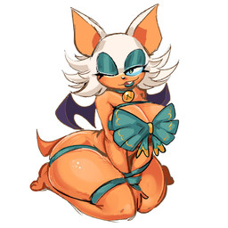 anthro bedroom_eyes big_breasts breasts choker cleavage clothed clothing female holidays jewelry kneeling lipstick looking_at_viewer makeup narrowed_eyes necklace one_eye_closed seductive solo tail thick_thighs wide_hips wings ntoon_nsfw christmas sega sonic_the_hedgehog_(series) rouge_the_bat bat mammal 1:1 hi_res