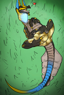 anus anus_outline balls big_balls big_bulge big_penis big_tail bottomwear bulge bulge_rubbing claws clothed clothing detailed_bulge feral genitals glistening glistening_clothing glistening_underwear glowing gold_fabric gold_underwear groping_bulge heart_symbol huge_balls huge_bulge huge_penis looking_at_viewer lying male on_back paw_bulge paw_on_belly paws penis pose presenting revealing_outfit rubbing_self seductive self_grope shorts skimpy solo suggestive tail teasing tight_bottomwear tight_bulges tight_clothing tight_shorts tight_underwear tongue tongue_out underwear conditional_dnp samagthrav2 capcom monster_hunter apiposu bird_wyvern dinosaur dromaeosaurid great_apiposu great_apypos monster prehistoric_species reptile saurischian scalie theropod velociraptor absurd_res hi_res pinup