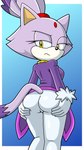 anthro bottomwear breasts butt butt_grab clothing eyelashes female forehead_gem frown fur gem hair half-closed_eyes hand_on_butt hand_on_own_butt holding_butt looking_back narrowed_eyes on_model ponytail purple_body purple_fur rear_view solo tail tight_bottomwear tight_clothing yellow_eyes sonicguru sega sonic_the_hedgehog_(series) blaze_the_cat domestic_cat felid feline felis mammal 9:16 cel_shading digital_media_(artwork) hi_res shaded