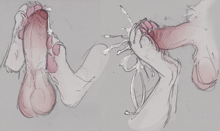 4_toes ambiguous_anthro ambiguous_gender anthro balls barefoot bodily_fluids claws cum cum_on_feet cumshot disembodied_foot disembodied_penis dripping duo ejaculation erection faceless_character feet foot_fetish foot_play footjob foreskin genital_fluids genitals grey_background hindpaw humanoid_genitalia humanoid_penis leaking_precum male male/ambiguous orgasm pawpads paws penis pink_pawpads precum precum_drip sex simple_background toe_claws toes kitdoll mammal hi_res