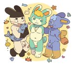 anthro balls blush eyewear genitals glasses male nude penis rokuyon animal_crossing nintendo doc_(animal_crossing) genji_(animal_crossing) sasha_(animal_crossing) lagomorph leporid mammal rabbit