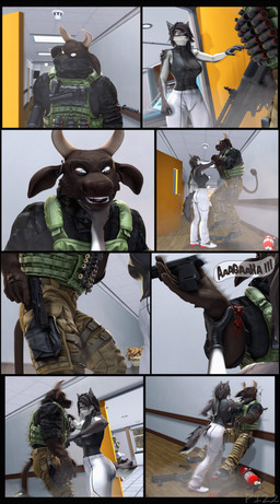 5_fingers action_pose action_scene anthro armor assault_rifle battle blue_eyes boots bottomwear brown_body brown_fur brown_skin clothed clothed_anthro clothed_male clothing corridor cybernetics dialogue dialogue_box duo fight fighting_pose fingers footwear fur gear gloves group gun hair handgun handwear hospital humanoid_hands inside knife long_hair machine male mercenary military military_gear military_uniform multicolored_body multicolored_scales orange_body orange_scales pants pistol pose ranged_weapon red_eyes rifle scales shirt shoes short_hair shotgun solo speech_bubble submachine_gun tail text topwear trio uniform vest weapon white_body white_fur white_skin yellow_body yellow_fur yellow_skin xpasha122x petruz_(modeler) unauthorized_life alan_(petruz) alma_(petruz) amelia_(petruz) cattle_(petruz) dobermann_(petruz) snake_(petruz) android bovid bovine canid canine canis cattle cyborg dobermann domestic_dog jackal mammal pinscher reptile robot scalie snake 3d_(artwork) absurd_res comic digital_media_(artwork) english_text hi_res huge_filesize