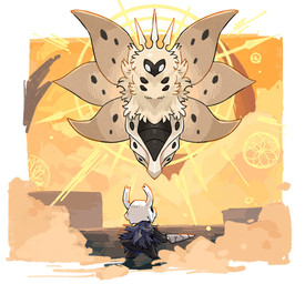 2_horns ambiguous_gender anthro biped black_body black_eyes cloak clothing duo empty_eyes feral fur holding_melee_weapon holding_object holding_weapon horn looking_at_another melee_weapon nail_(weapon) standing tail weapon wings aaasakawa hollow_knight_(franchise) nintendo pokemon team_cherry radiance_(hollow_knight) the_knight_(hollow_knight) arthropod cubone generation_1_pokemon generation_5_pokemon insect lepidopteran moth pokemon_(species) volcarona 2026 crossover hi_res
