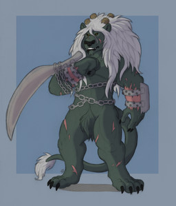 anthro male solo sillywerwolf elden_ring fromsoftware felid lion lion_guardian_(elden_ring) mammal pantherine hi_res
