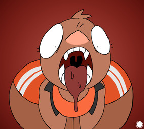 anthro bodily_fluids bottomwear brown_body brown_fur clothing crop_top drooling eyelashes fangs femboy fur head_tuft jacket logo male mouth_shot open_mouth saliva shirt shorts solo teeth text thick_thighs tongue tongue_out topwear tuft whiskers wide_hips thatdawgmurray evan_laveldivan eulipotyphlan mammal mole_(animal) aliasing artist_logo artist_name digital_media_(artwork) hi_res signature