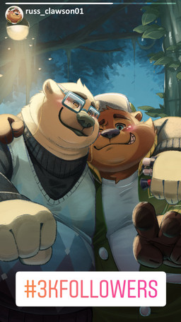 anthro black_nose blind blush brown_body clothing detailed_background disability duo eyewear glasses grey_clothing grey_sweater grey_topwear hug humanoid_hands kemono male night overweight overweight_male shirt sweater sweater_vest text topwear vest white_body crustonpie bear mammal polar_bear ursine 2022 4k 9:16 absurd_res hi_res
