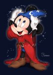 anthro blush clothing footwear gloves handwear hat headgear headwear male open_mouth open_smile robe simple_background smile solo sparkles text tongue wizard_hat sh_disney disney mickey_mouse mammal mouse murid murine rodent 2020 hi_res