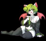 anthro bat_wings biped black_clothing black_panties black_underwear blush bulge clothed clothing crossdressing genitals glistening glistening_body glistening_clothing glistening_eyes glistening_hair glistening_lips glistening_nose green_eyes green_hair hair kupo leggings legwear lips looking_at_viewer male membrane_(anatomy) membranous_wings panties panties_bulge penis penis_base penis_in_panties sitting small_wings smile solo thigh_highs underwear wide_hips wings tizzle_bizzle final_fantasy square_enix eric_the_moogle mammal moogle alpha_channel digital_drawing_(artwork) digital_media_(artwork) hi_res shaded