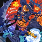 ambiguous_gender armor basket candy clothed clothing container dessert food for_a_head holding_basket holding_container holding_object holidays jack-o'-lantern not_furry solo nelnal halloween humanoid object_head 1:1 hi_res