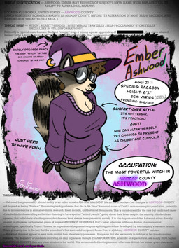 belly breasts brown_hair clothing directional_arrow exposition eyewear facial_markings female footwear freckled_breasts freckles fur gender_transformation glasses grey_body grey_fur hair hat head_markings headgear headwear implied_transformation legwear lipstick looking_at_viewer magic_user makeup markings mask_(marking) moon mtf_transformation paint purple_clothing raised_tail reality_shift slightly_chubby smile smiling_at_viewer smug socks solo standing stockings striped_markings striped_tail stripes sweater tail tail_markings talking_to_viewer tan_body tan_fur text topwear transformation transformation_through_magic witch witch_hat frailfennec ember_ashwood_(frailfennec) reese_(frailfennec) mammal procyonid raccoon english_text hi_res model_sheet story