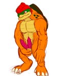 2_penises alternate_species erection genitals male multi_genitalia multi_penis muscular penis simple_background solo standing white_background muskie bioware electronic_arts mario_bros mass_effect nintendo alien hybrid koopa krogan scalie colored_sketch sketch